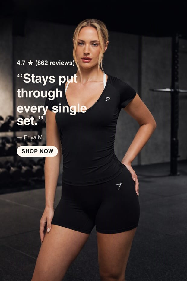 Gymshark Flutter Tee composited by gpt54