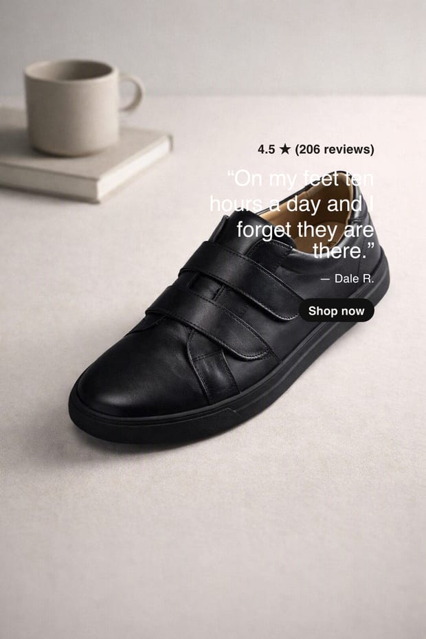Black leather shoe composited by gpt54